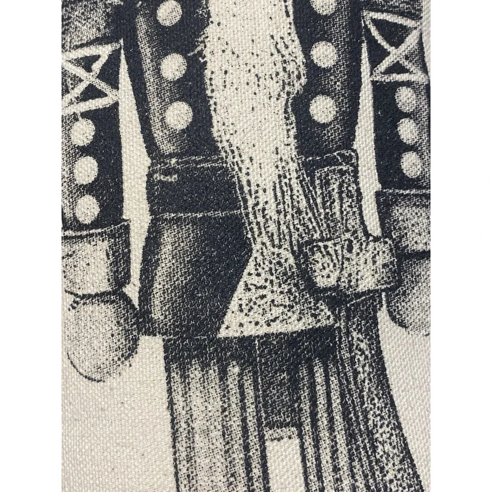 Nutcracker Artisan Pillow Screen Printed By Hand Natural Cotton Canvas Decor USA